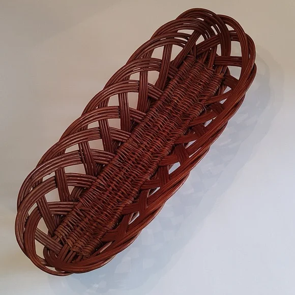 Wicker bread baguette basket French serving vtg willow - Picture 4 of 12